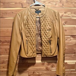 New Look Camel Quilted Leather Jacket